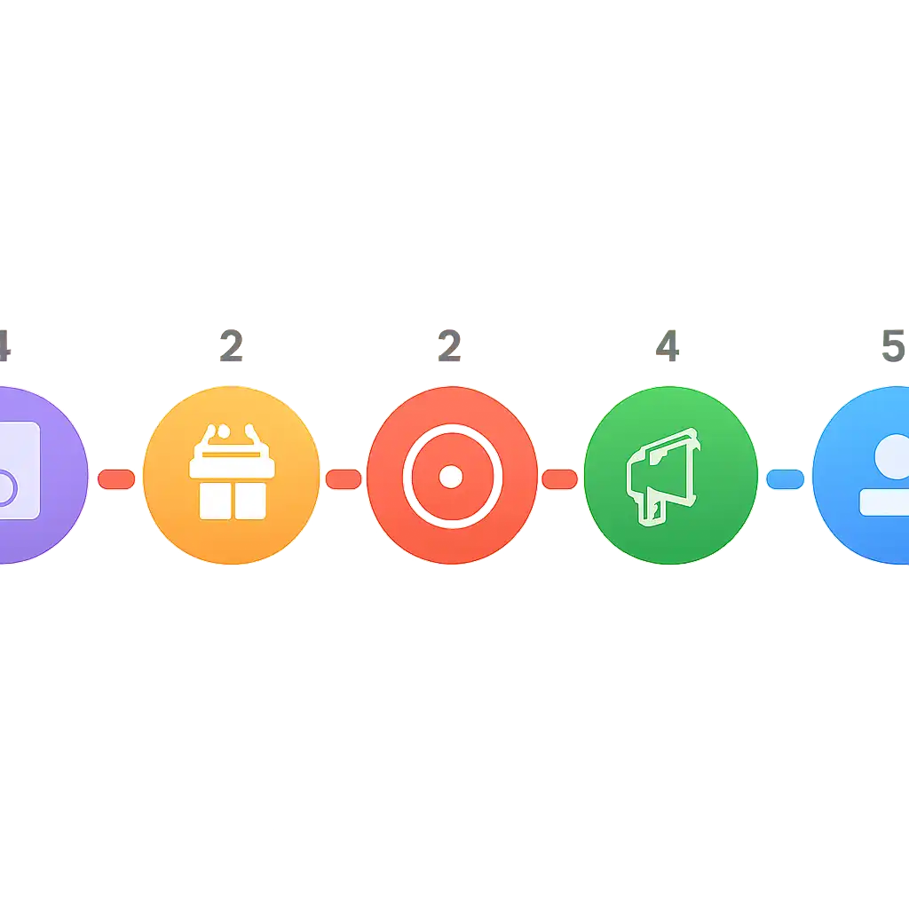 Five numbered circular icons connected by arrows in a horizontal flow, Teen Patti Gold Games, Bonuses and Referral Rewards