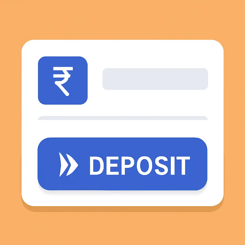 Close-up of button or form field for upi deposits, Teen Patti Gold