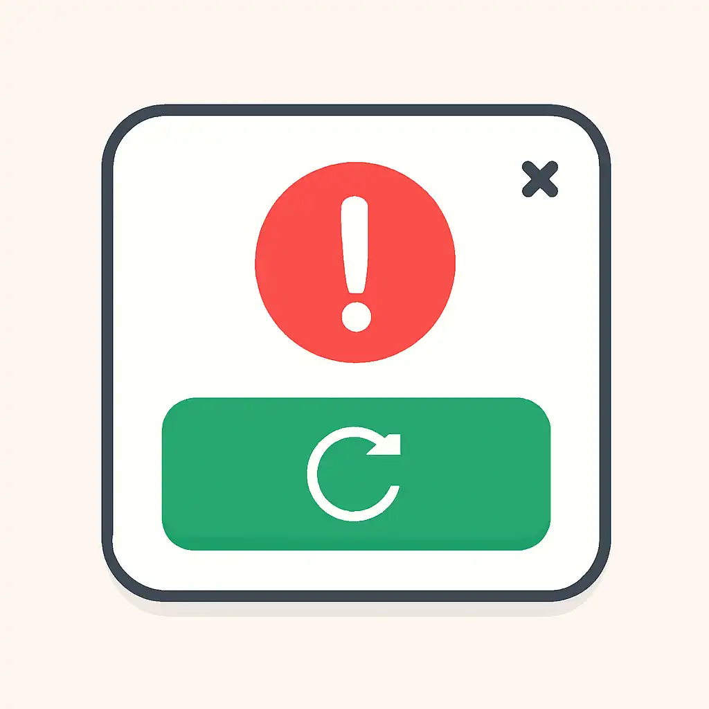 Close-up of button or form field for app update problems, Teen Patti Gold